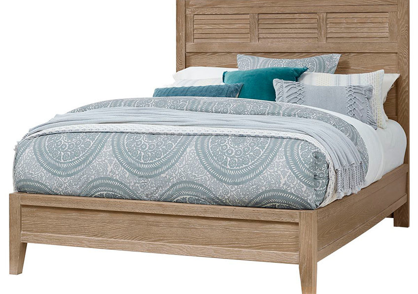 LOUVERED BED WITH LOW PROFILE FOOTBOARD IN DEEP SAND