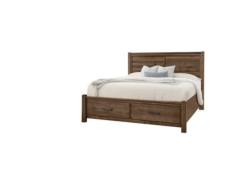 Plank Bed with Footboard Storage 