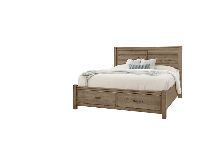 Plank Bed with Footboard Storage 