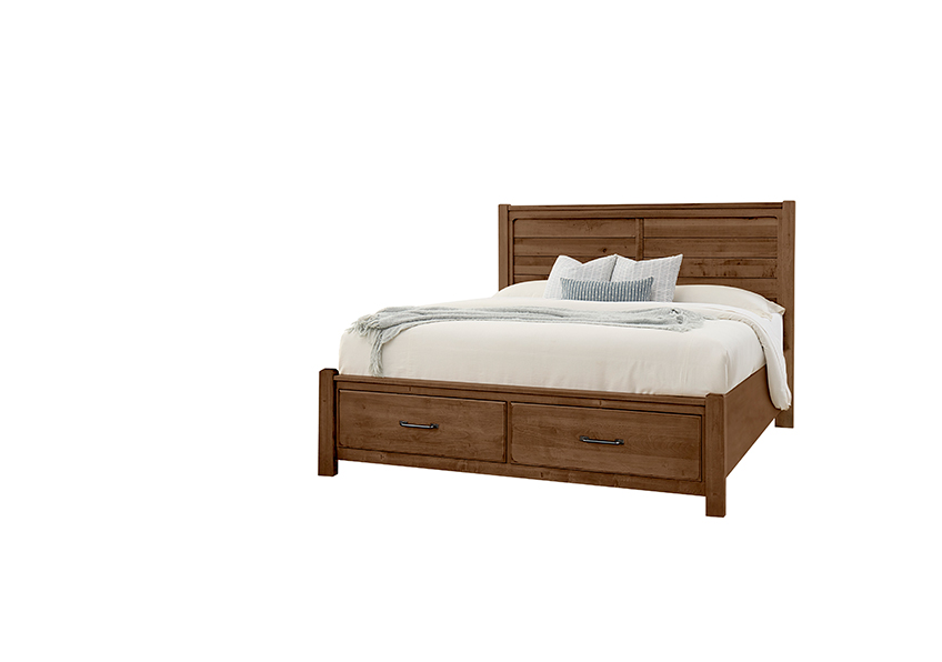 Plank Bed with Footboard Storage 