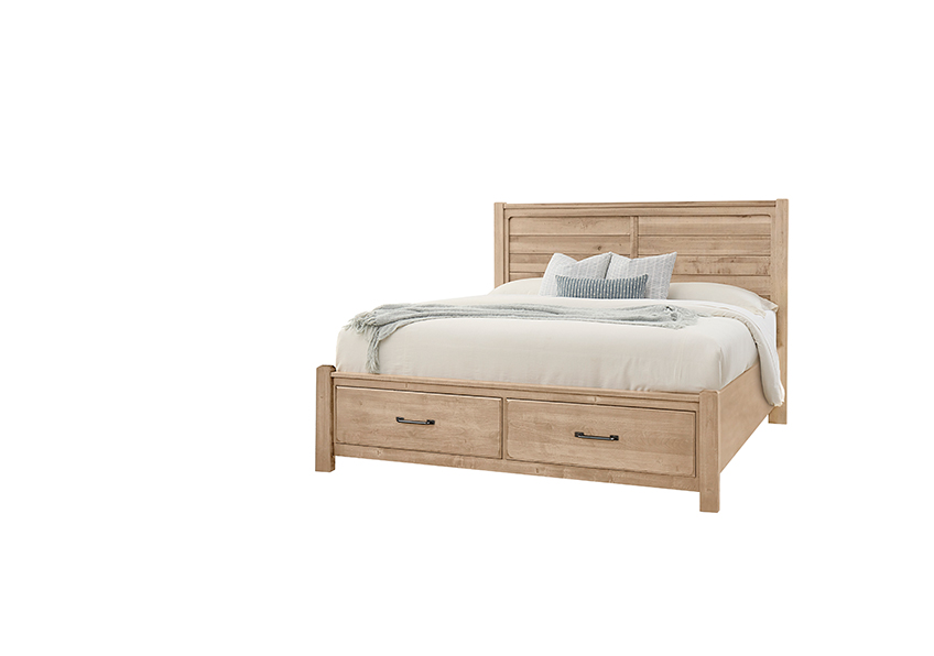 Plank Bed with Footboard Storage 