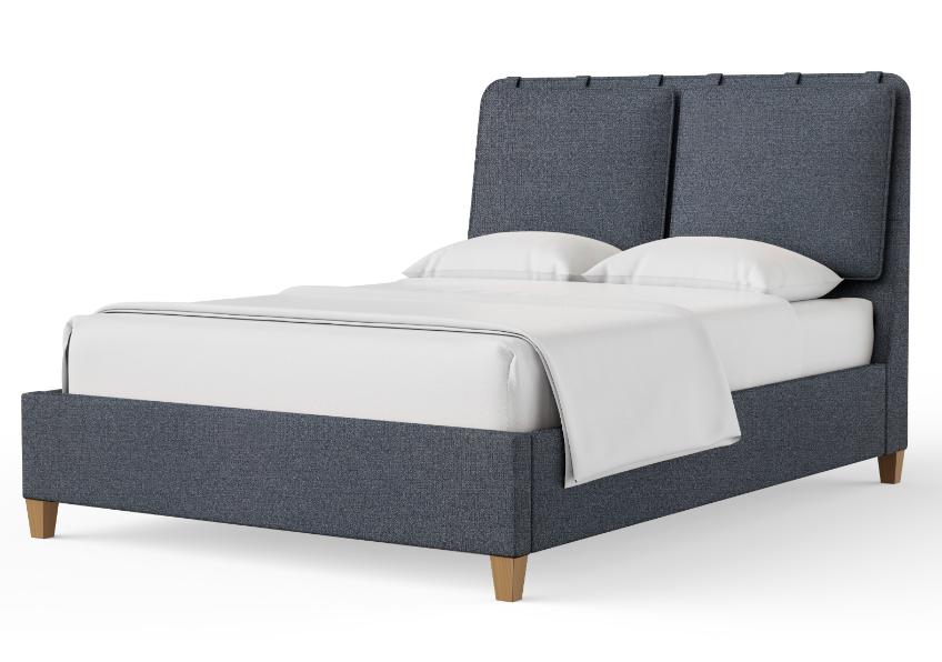 Upholstered Bed-Navy Tweed 