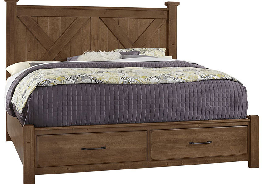 X Bed with Footboard Storage